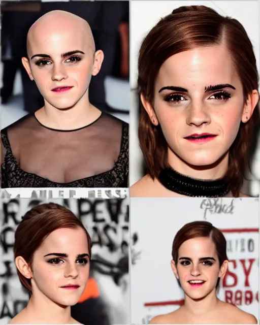 Image similar to bald emma watson