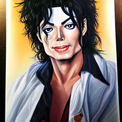 Prompt: ultra realistic portrait painting of michael jackson, art by masashi kishimoto, 4 k, naruto artstyle, cel shaded, highly detailed, epic lighting