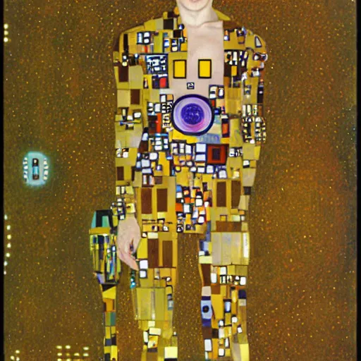 Prompt: cyborg by klimt