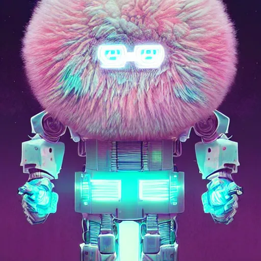 Prompt: a fluffy cyberpunk robot fractal:: by Martine Johanna and Simon Stålenhag and Chie Yoshii and Casey Weldon and Guillermo del toro :: ornate, dynamic, particulate, pastel colors, intricate, elegant, highly detailed, centered, artstation, smooth, sharp focus, octane render, 3d