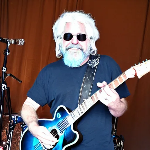 Image similar to trey anastatio pretending to be jerry garcia