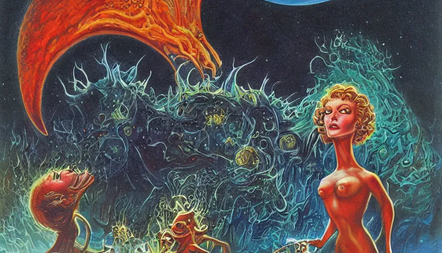 Image similar to artwork by Kelly Freas