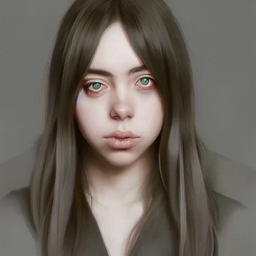 Prompt: Hyperrealistic anime portrait of Billie Eilish, by Stanley Artgerm Lau, WLOP, Rossdraws, James Jean, Andrei Riabovitchev, Marc Simonetti, and Sakimichan, tranding on artstation