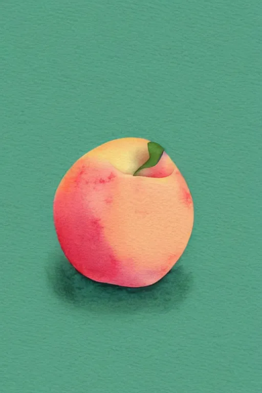 Prompt: minimalist watercolor art of a peach, illustration, vector art