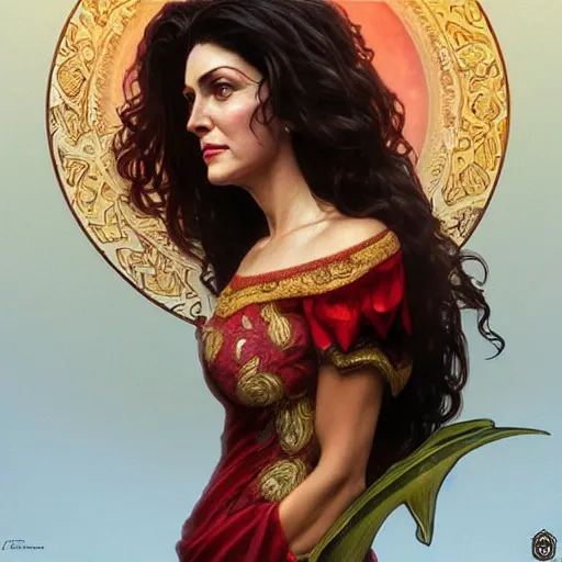 Image similar to ultra realistic illustration, deanna troi as persephone, intricate, elegant, highly detailed, digital painting, artstation, concept art, smooth, sharp focus, illustration, art by artgerm and greg rutkowski and alphonse mucha