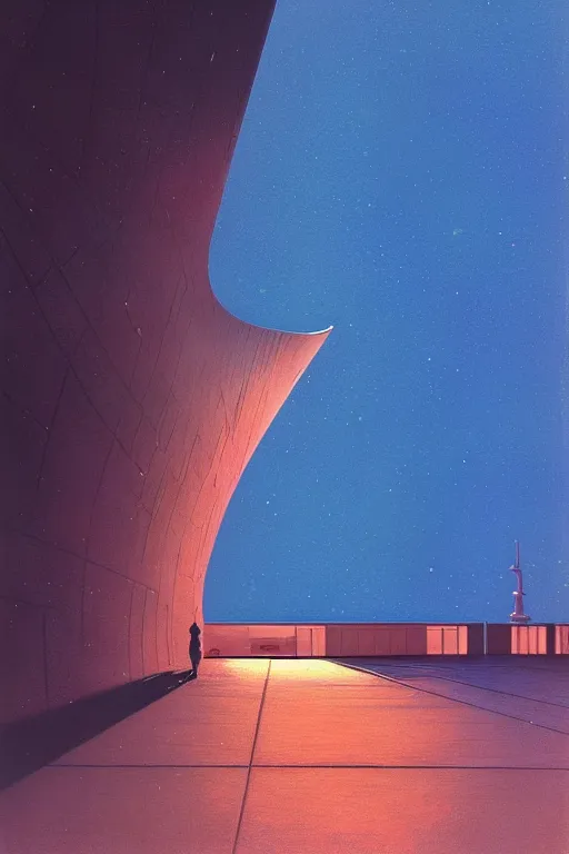 Image similar to emissary space by arthur haas and bruce pennington and john schoenherr, cinematic matte painting, photo realism, zaha hadid building, dark color palate, blue hour light snow