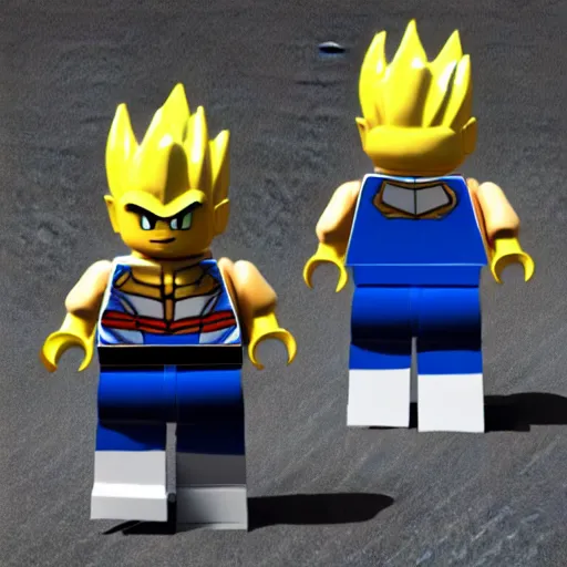 Image similar to a 3 d render of a vegeta lego, 4 k