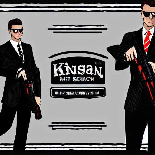 Image similar to kingsman the secret service agents cartoon style octane rendered