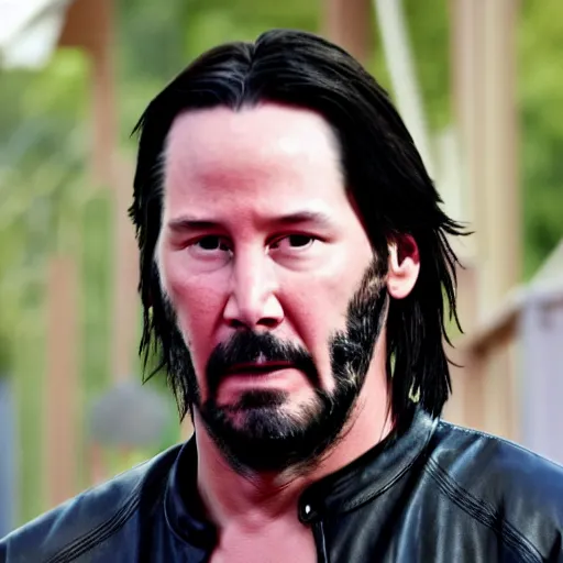 Image similar to Keanu Reeves in Sons of anarchy very detail4K quality super realistic