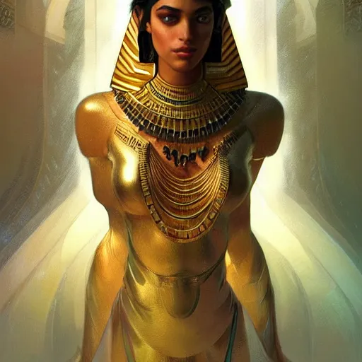 Prompt: egyptian god, gorgeous, amazing, elegant, intricate, highly detailed, digital painting, volumetric lighting, artstation, concept art, sharp focus, illustration, art by artgerm and greg rutkowski and alphonse mucha