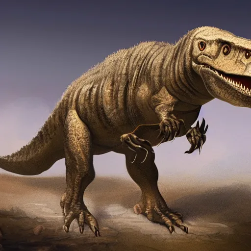 Image similar to modern accurate paleo art of a tyrannosaurus