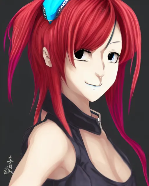 Image similar to 3 / 4 view of a portrait of amber of genshin impact, trending on pixiv, art by anmi