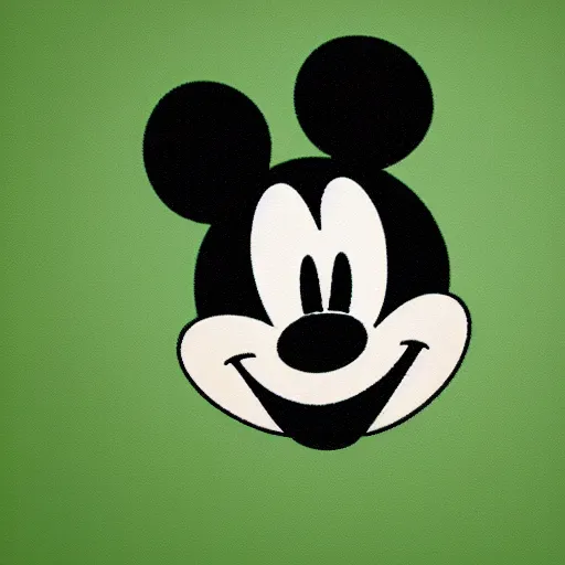 Image similar to silhouette of mickey mouse on a green background, 8 k