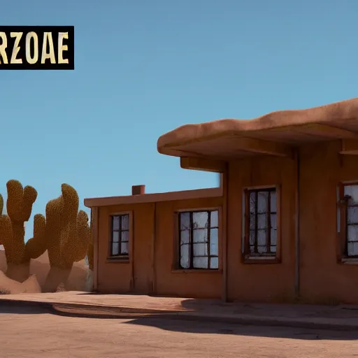 Prompt: run - down abandoned motel in the arizona desert designed by gaudi, realistic, unreal engine 4 k,