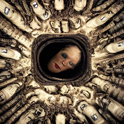 Image similar to human head soup, overhead photography, lens distortion, fisheye!!!!! lens, intricate, foreboding atmosphere, grim lighting, detailed, shot by jimmy nelson and h. r. giger, 4 k, 8 k, photorealism, panoramic photography