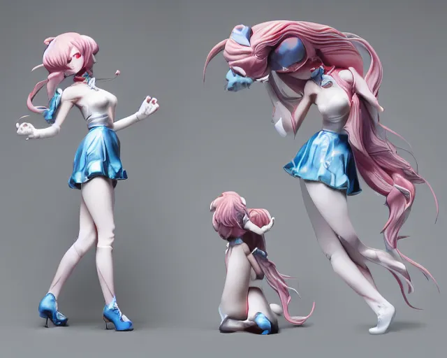 Prompt: James Jean isolated magical girl vinyl figure, figure photography, smooth sharp focus, dynamic pose, holographic undertones, anime stylized, high detail, ethereal lighting - H 640