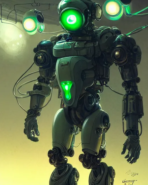 Prompt: luigi in a mech scifi suit with neurolink wires and small lights by, fantasy character portrait, ultra realistic, futuristic background by laurie greasley, concept art, intricate details, highly detailed by greg rutkowski, gaston bussiere, craig mullins, simon bisley