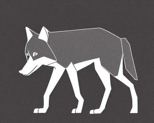 Image similar to professional digital art of a full-body outline of a wolf, super simple, no color, high quality, HD, 8K,