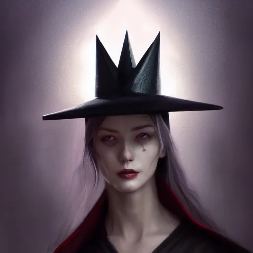 Prompt: a vampire wearing a dunce cap, morningstar, ultra high detailed, oil painting, greg rutkowski, charlie bowater, yuumei, yanjun cheng, unreal 5, daz, hyperrealistic, octane render, rpg portrait, dynamic lighting