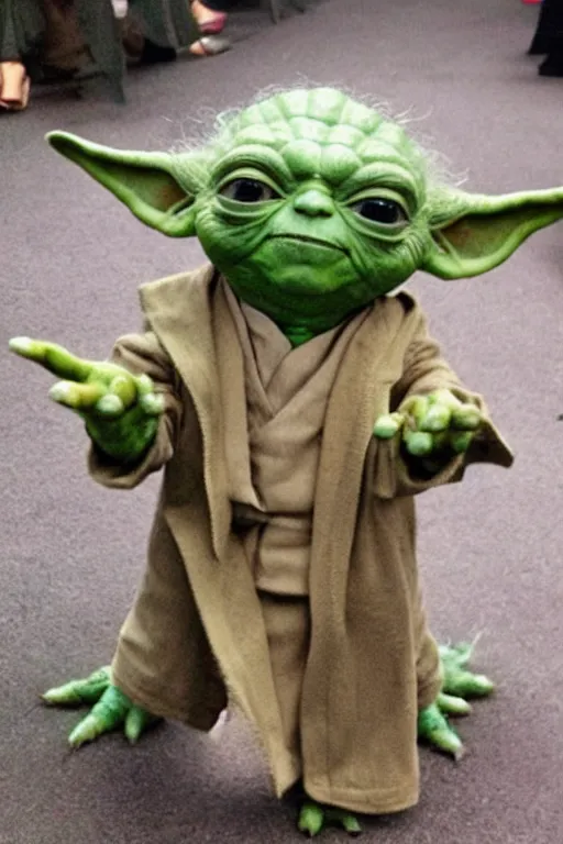 Image similar to yoda wearing a 3 piece suit