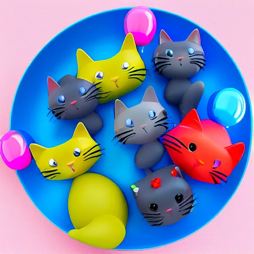 Image similar to cats party, 3d Model Charchater, party vibe