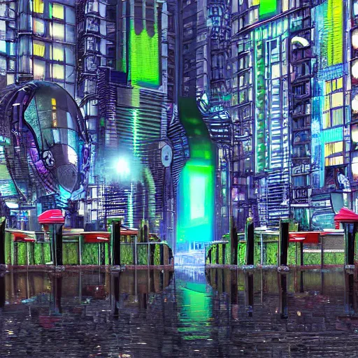 Image similar to futuristic city realistic grafitti utopia photorealism rain reflection jungle drones android,8k