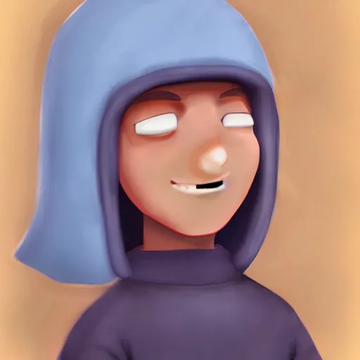 Image similar to mugshot of finn the human, photorealistic, pixar style