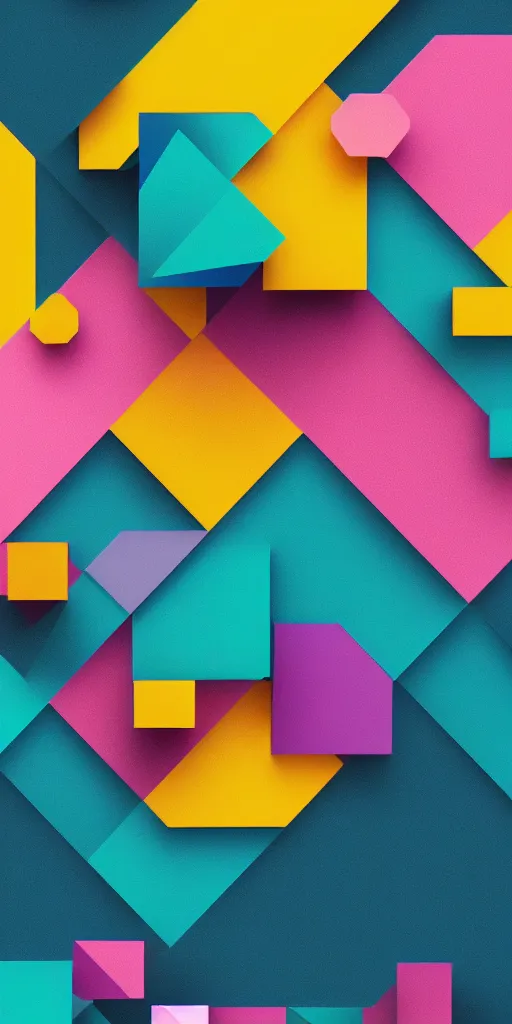 Prompt: 3d geometric shapes, octane render, vibrant colors, unsplash wallpaper