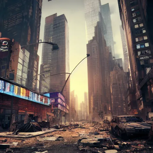 photo of new york city as an apocalyptic wasteland, | Stable Diffusion ...