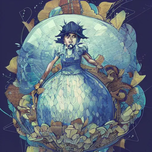 Image similar to a blowfish girl named god king 3 7, an ultrafine detailed painting by james jean, behance contest winner, vanitas, angular, altermodern