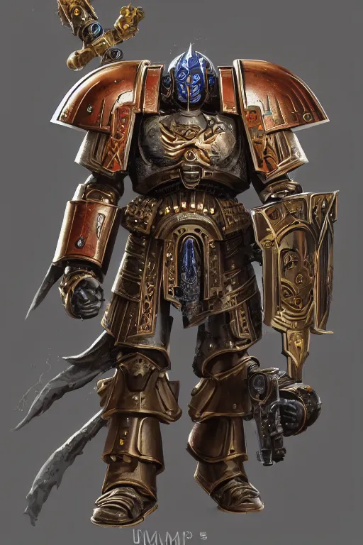 Image similar to armor portrait heros warhammer 4 0 k horus heresy fanart - the primarchs emperor by johannes helgeson animated with vfx concept artist & illustrator global illumination ray tracing hdr fanart arstation zbrush central hardmesh 8 k octane renderer comics stylized