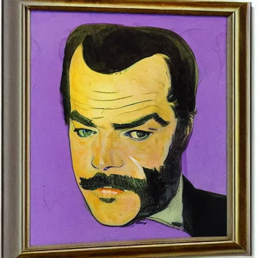 Image similar to young jack nicholson by toulouse - lautrec