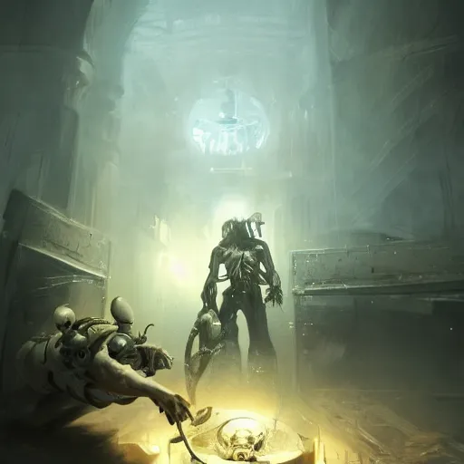 Image similar to A Doctor defeats the personification of Death, by Cedric Peyravernay, highly detailed, excellent composition, cinematic concept art, dramatic lighting, trending on ArtStation