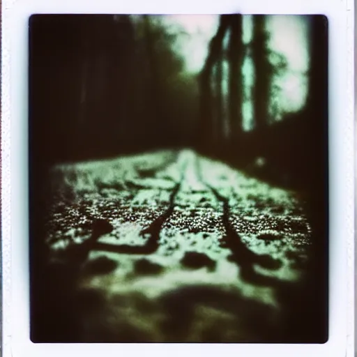 Image similar to the crawling chaos, beautiful, award winning photo, hyperealistic detailed photography polaroid, 5 0 mm lens, motion blur, grainy image