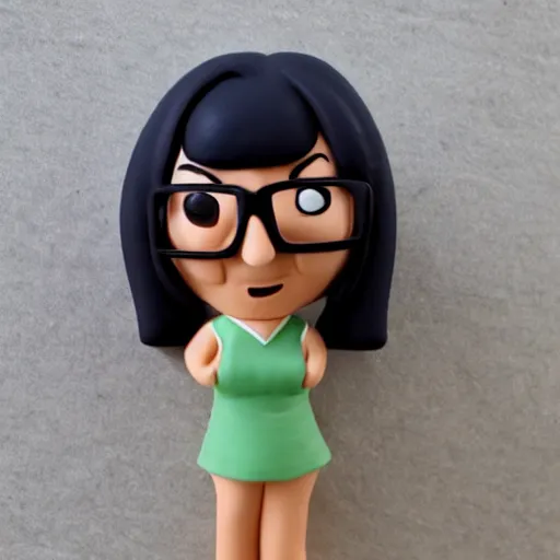 Image similar to Tina Belcher figure Made of clay