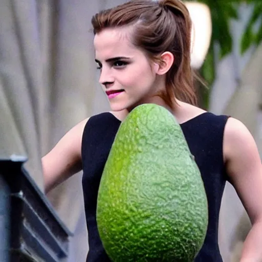 Prompt: emma watson inside a giant avocado