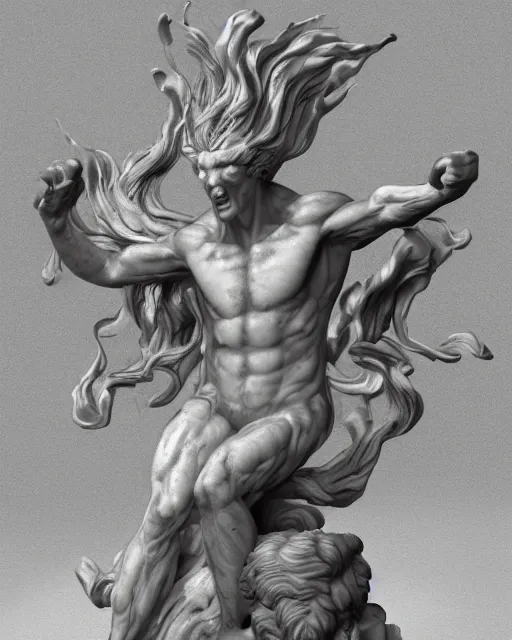 Image similar to an old marble statue of a hydra from herculean myths, hyper realistic, 4 k, grainy marble, hyper detailed