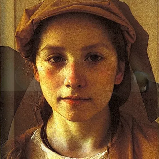Image similar to study portrait of a peasant girl by anders zorn, hans holbein the younger, jan van eyck