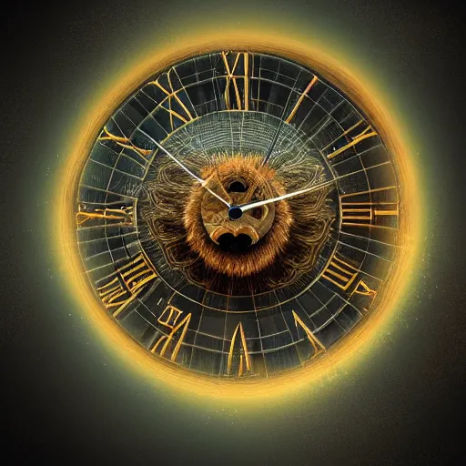 Prompt: a beautiful detailed 3 d matte portrait of a clock made from rodents, ominous, magical realism, texture, intricate, whirling smoke radiant colors, fantasy, volumetric lighting, high details