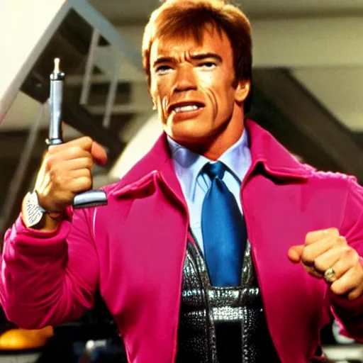 Prompt: arnold schwarzenegger as austin powers, movie still