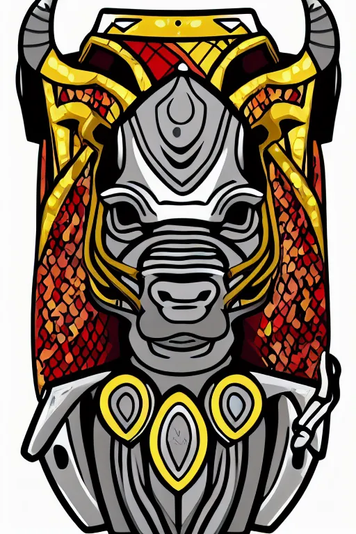 Image similar to Portrait of a bull in a medieval armor, knight, medieval, sticker, colorful, illustration, highly detailed, simple, smooth and clean vector curves, no jagged lines, vector art, smooth