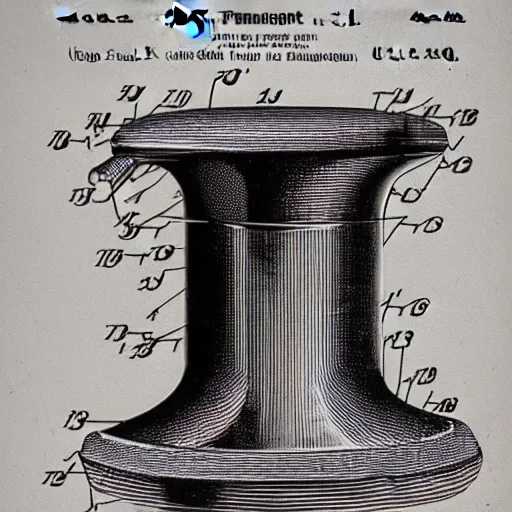 Prompt: Illustration of a US Patent of a toilet plunger
