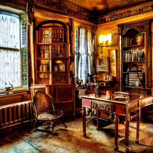 Image similar to The study of an explorer in the clue mansion Antiques HDR