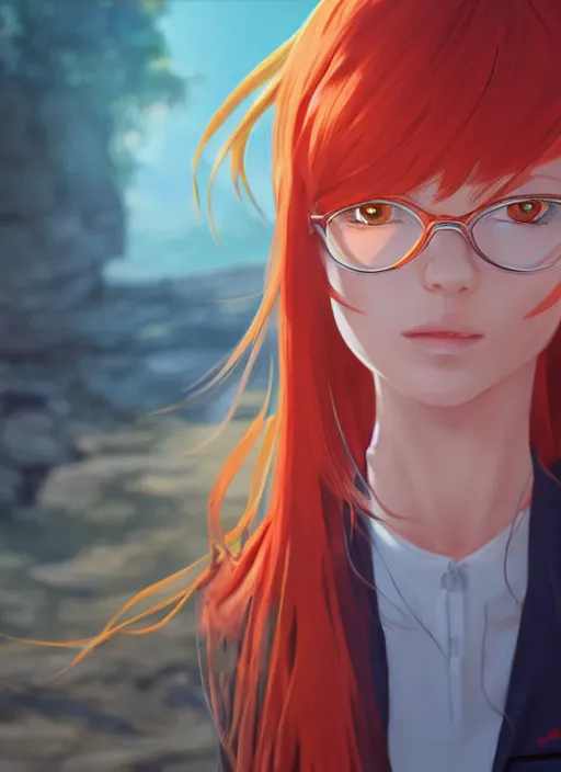 Prompt: highly detailed portrait of asuka langley soryu, stephen bliss, unreal engine, loish, rhads, makoto shinkai and lois van baarle, ilya kuvshinov, global illumination, radiant light, detailed and intricate environment