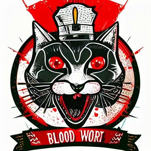 Image similar to Blood thirsty emperor of the world kitten, sticker, highly detailed, colorful, illustration, drama, smooth and clean vector curves, no jagged lines, vector art, smooth