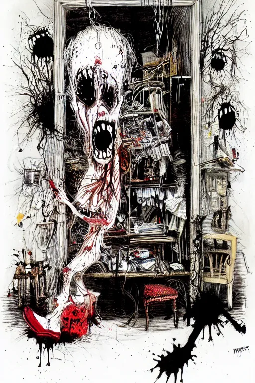 Image similar to nightmare in my closet by ralph steadman