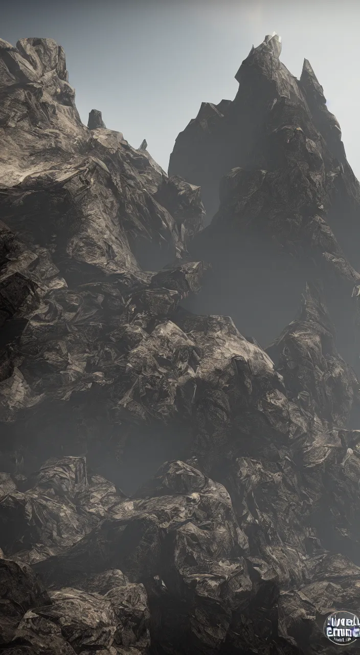 Prompt: a current of air that enters a mountain , dynamic lighting, chimney shaped like a throat , unreal engine, 8k
