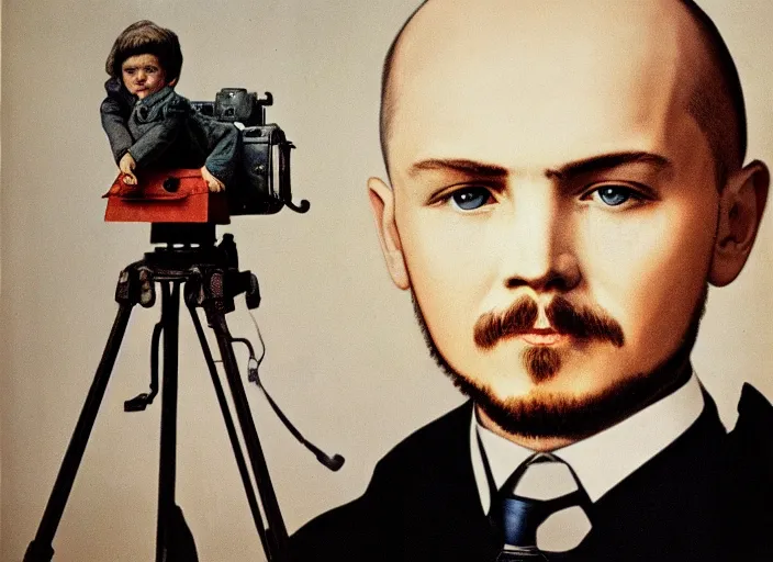 Image similar to hyper detailed portrait of young lenin by richard avedon, color, dslr