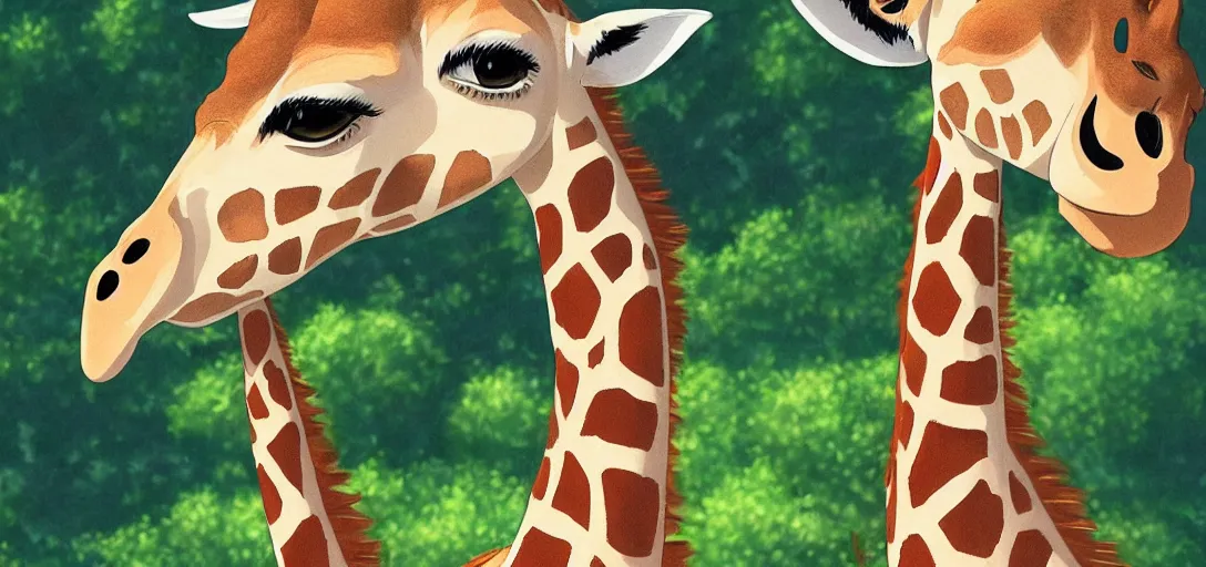 Prompt: studio ghibli baby giraffe, digital art, very detailed, high quality