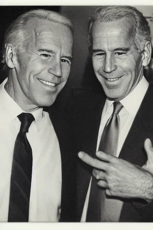 Prompt: a Polaroid of joe biden and Jeffrey epstein